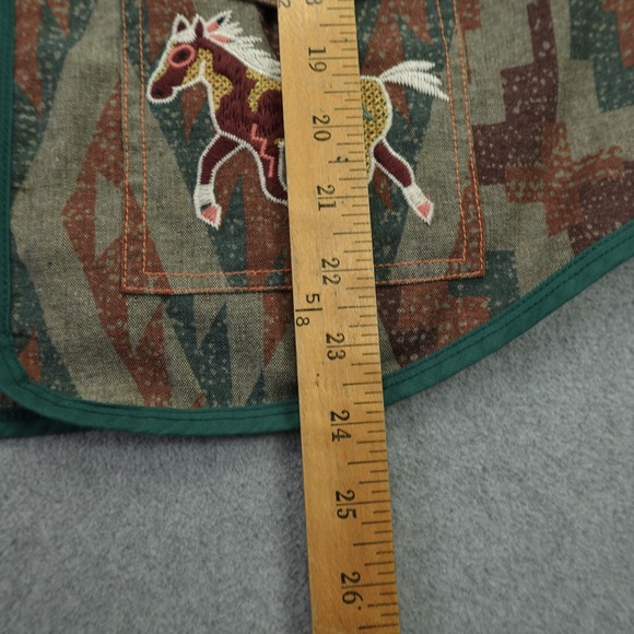 Double D Ranch Vest Womens Medium Brown Southwestern Embroidered Horse Zip Up - Picture 11 of 15